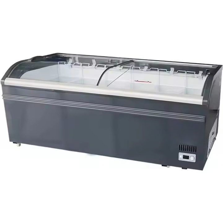 Commercial Chest Freezer - 상업용 곡면 상단 유리 슬라이딩 도어