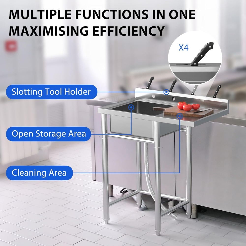 스테인리스 스틸 싱크대, 36x21x40 인치 독립형  - Commercial Kitchen Worktops 리뷰 및 가격